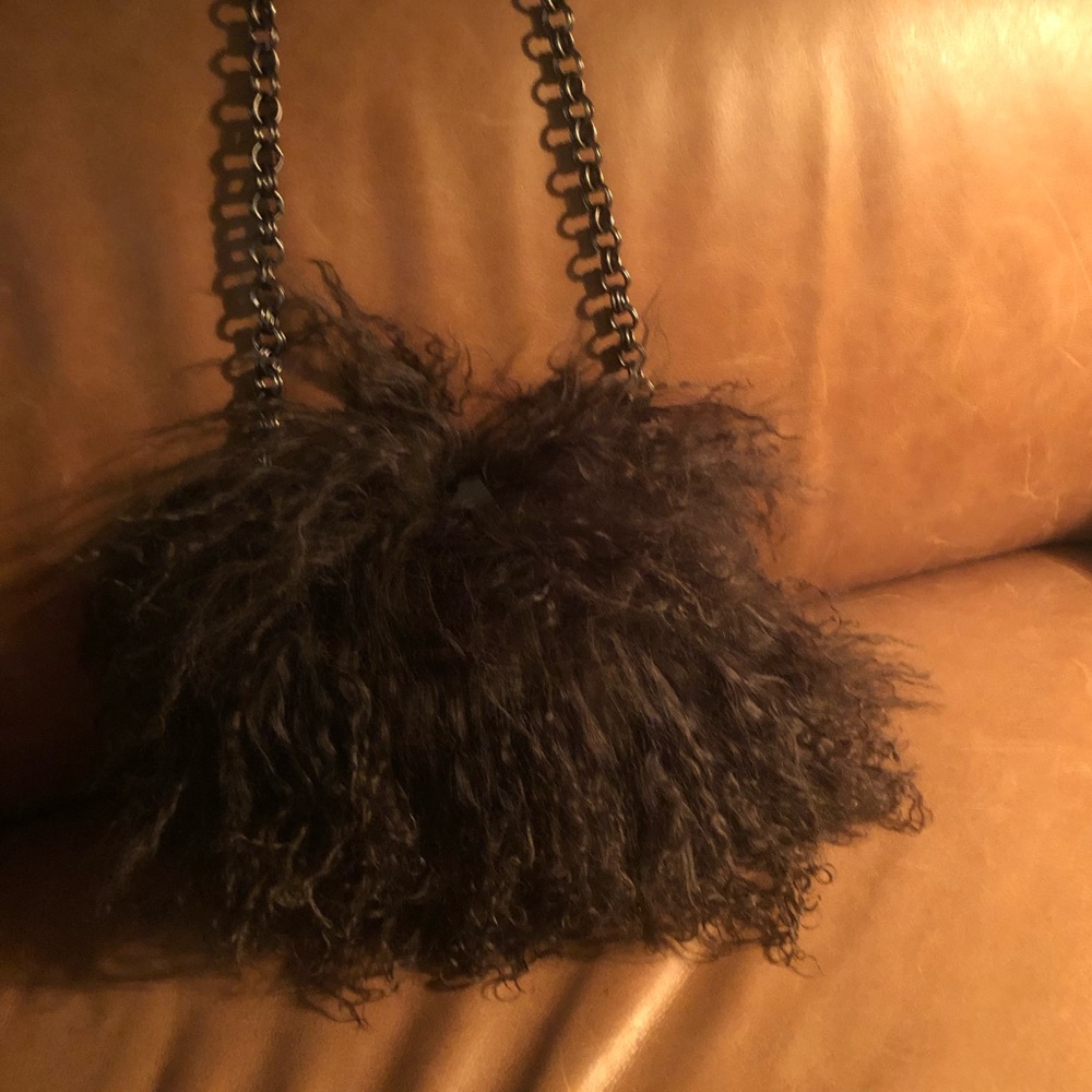 Pour La Victoire Mongolian fur bag w chain - Picture 5 of 13